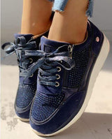 Evelis - Zapatillas de plataforma con cordones para mujer