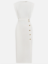 Women's Midi Dress with Relaxed Fit and Versatile Style