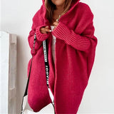 Thalora – Γυναικεία μακριά πλεκτή ζακέτα με κουκούλα