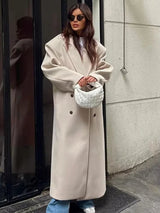 Elvoura – Women’s Double-Breasted Maxi Coat
