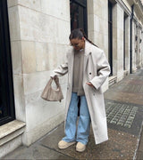 Elvoura – Women’s Double-Breasted Maxi Coat