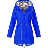 Imperméable coupe-vent élégant pour femmes - Veste légère imperméable avec capuche