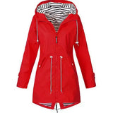 Imperméable coupe-vent élégant pour femmes - Veste légère imperméable avec capuche