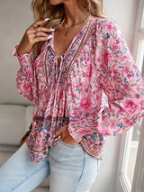 Image of Dames Bloemen Lange Mouw Blouse