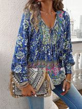 Image of Dames Bloemen Lange Mouw Blouse