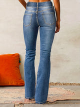 Solene - Womens High Waist Flared Jeans