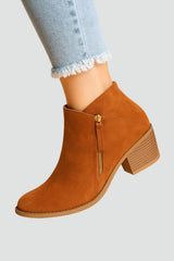 Bottes orthopédiques pour femmes avec fermeture éclair latérale et talon bloc