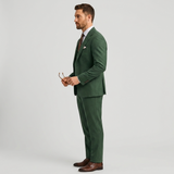 Luksuriøst herretre-delt jakkesæt med blazer, vest og bukser
