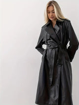 Trench Coat para Mulher - Estilo Longo com Cinto na Cintura