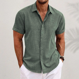 Men's Short-Sleeved Linen Shirt for Summer Days