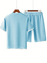 Waffle Knit T-Shirt Short Co-ord Set