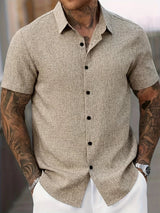 Lightweight Linen Blend Short Sleeve Shirt