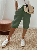 Stylish Capri Pants with Flexible Waist – Elegant Summer Style