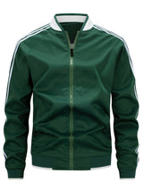 Men’s Bomber Jacket – Baseball Collar with Striped Sleeves