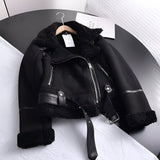 Maerelle – Giacca da motociclista oversize da donna con fodera calda