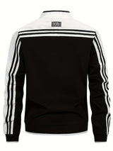 Men’s Bomber Jacket – Baseball Collar with Striped Sleeves