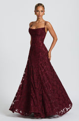 Elegant Women's Maxi Evening Dress with Spaghetti Straps