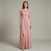 Elegant Floral V-Neck Chiffon Maxi Dress