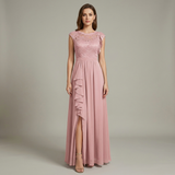 Elegant Floral V-Neck Chiffon Maxi Dress