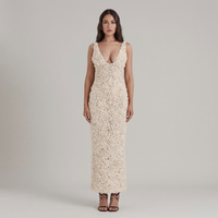 Vestido midi etéreo de encaje para mujer con tirantes anchos