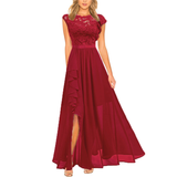 Elegant Floral V-Neck Chiffon Maxi Dress