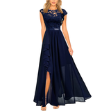 Elegant Floral V-Neck Chiffon Maxi Dress