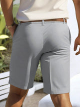 Herre afslappede Bermuda-shorts i twill med lige snit