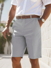 Herre afslappede Bermuda-shorts i twill med lige snit