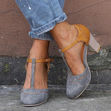 Women's Comfortable Orthopedic Block Heel Shoes – Elegant Slip-On Support for Long Walks and Pain Relief