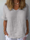 T-shirt Automnal Confortable À Col En V Pour Femme | Chic