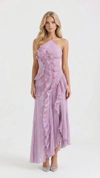 Nathalie Ruffle Maxi Dress - Lavender