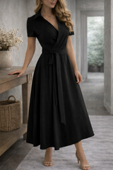 Kvinnors Midiklänning Off-Shoulder A-linje 6