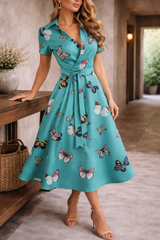 Kvinnors Midiklänning Off-Shoulder A-linje 8