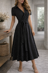 Kvinnors Midiklänning Off-Shoulder A-linje 9