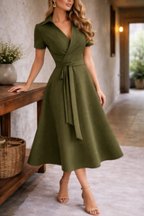 Kvinnors Midiklänning Off-Shoulder A-linje 10