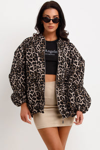Zarel - Dámská bomber bunda s leopardím potiskem