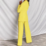 Ensemble blazer et pantalon pour femme, coupe ajustée et style polyvalent