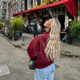 Valerique - Chaqueta oversize roja para mujer