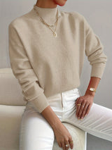 Faith – Maglione donna comodo con collo alto finto