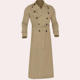 Image of Men's Double-Breasted Long Trench Coat