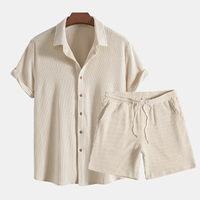 Georgie – Men’s Casual Two Piece Shirt And Shorts Set