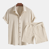 Georgie – Men’s Casual Two Piece Shirt And Shorts Set