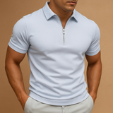 Jasper - Men Zip Polo Shirt Slim Fit Breathable