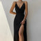 Vestido chic con abertura Mara para mujer – Vestido de noche elegante
