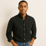 Camicia da uomo in lino a maniche lunghe - Vestibilità regolare
