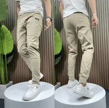 Pantaloni da uomo a taglio affusolato con vita elastica