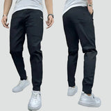 Pantaloni da uomo a taglio affusolato con vita elastica