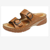 Women's Orthopedic Buckle Strap Sandals - Wide Fit, Arch Support, Casual Summer Walking Shoes