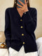 Cardigan in maglia da donna Annie - Cardigan caldo in lana con bottoni per autunno e inverno