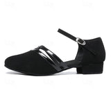 Women's Modern Black Dance Shoes - Lightweight, Flexible, and Comfortable High-Quality Suede Dance Shoes